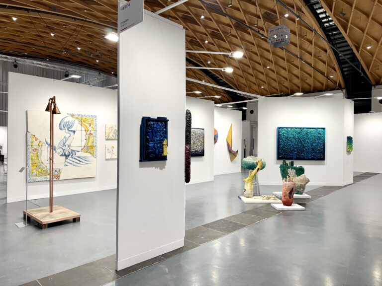 EXOgallery's booth presentation at art Karlsruhe 2026, artworks by Marina Wittemann, Valo Valentino, Timo Grimm