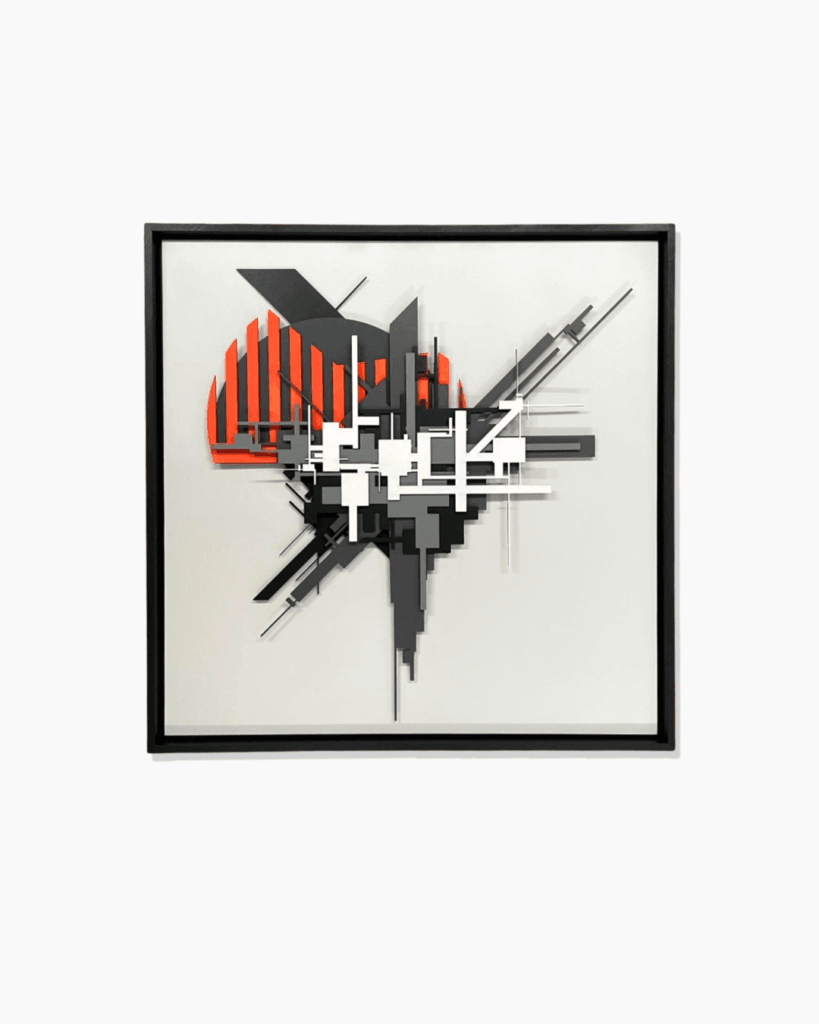Artwork by Marc C. Woehr at EXOgallery, wooden relief