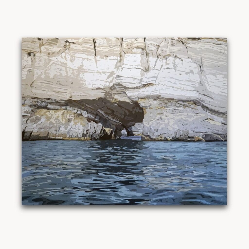 Joeggu Hossmann at EXOgallery, water painting Greece rocks
